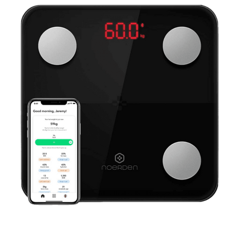 Noerden BIMI Black Smart Body Scale – Bluetooth Weight, BMI & BMR Tracker