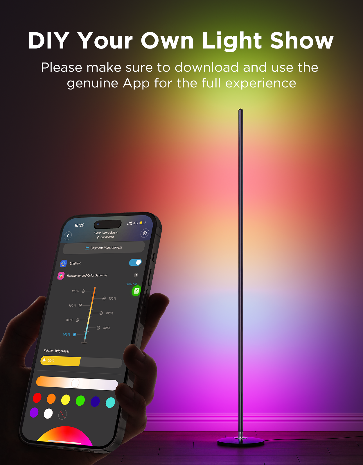 Govee RGBICW Smart Corner Floor Lamp (Matter) - H8076