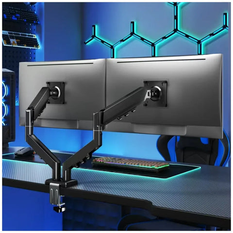 Pawa Double Gas Spring Computer Arm With 360º Rotation - Black