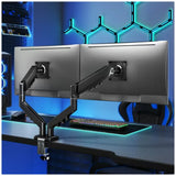 Pawa Double Gas Spring Computer Arm With 360º Rotation - Black