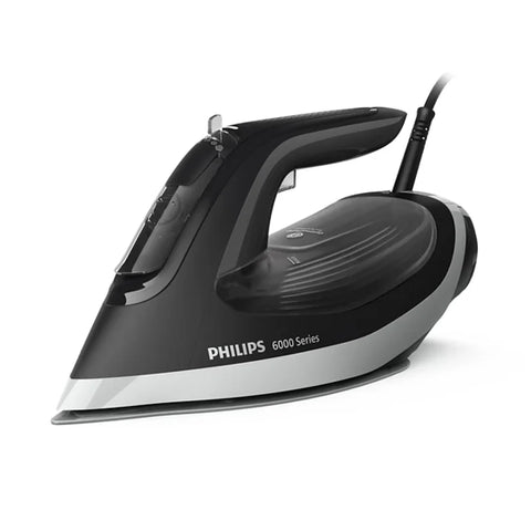 Philips 6000 Series Steam Iron, 2600W, 300ml Water Tank, SteamGlide Plus Soleplate, DST6120/86 – Black