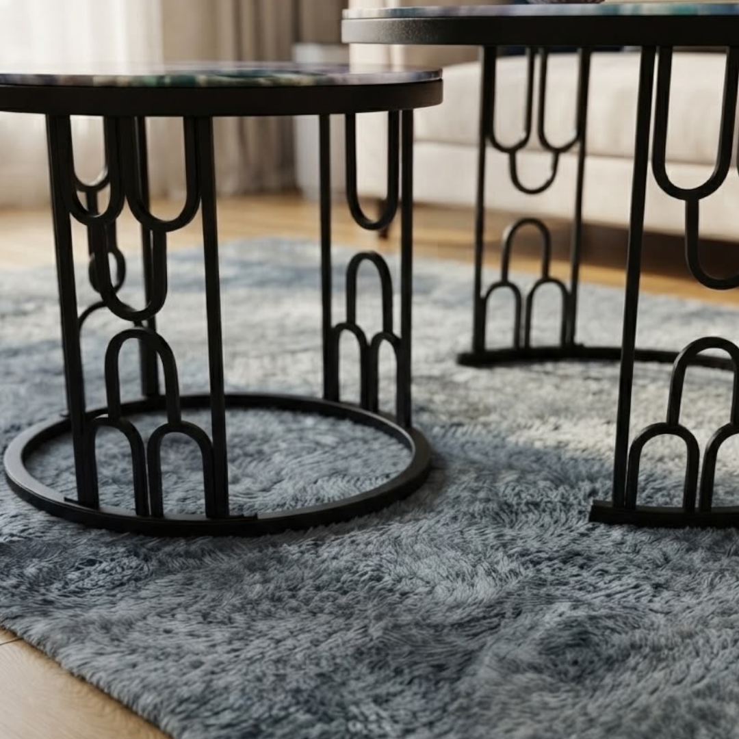 2-Piece Marble Center Table Set (70 cm & 50 cm)