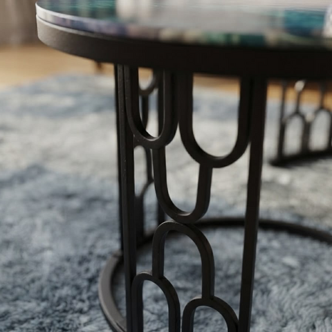 2-Piece Marble Center Table Set (70 cm & 50 cm)