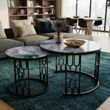 2-Piece Marble Center Table Set (70 cm & 50 cm)