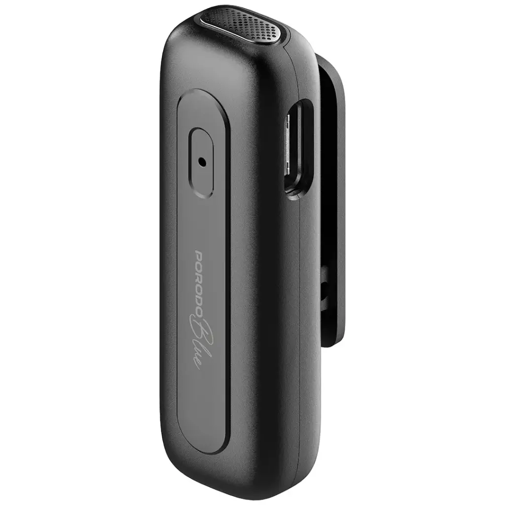 Porodo Blue Professionall Dual Wireless Microphone with Advanced Noise Cancellation-Black