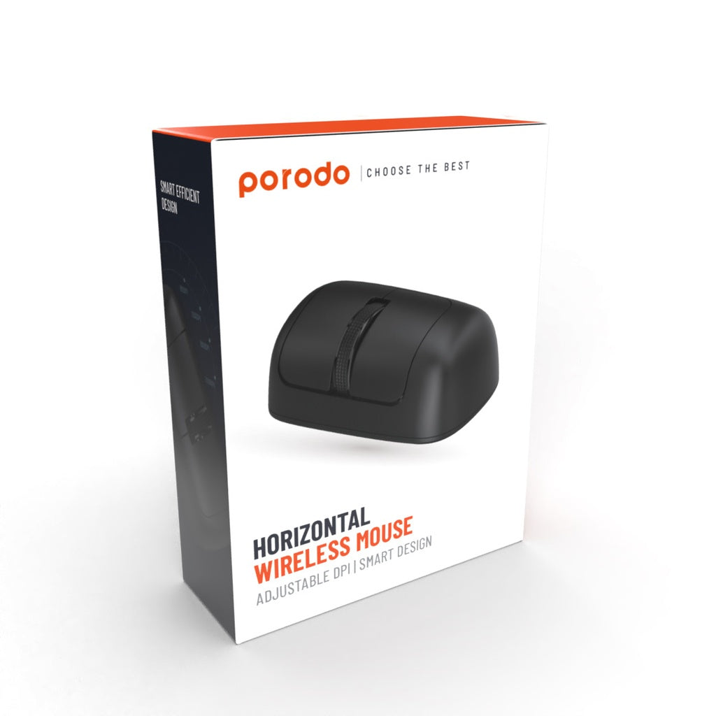 Porodo Wireless Horizontal Mouse DPI 2000-Black
