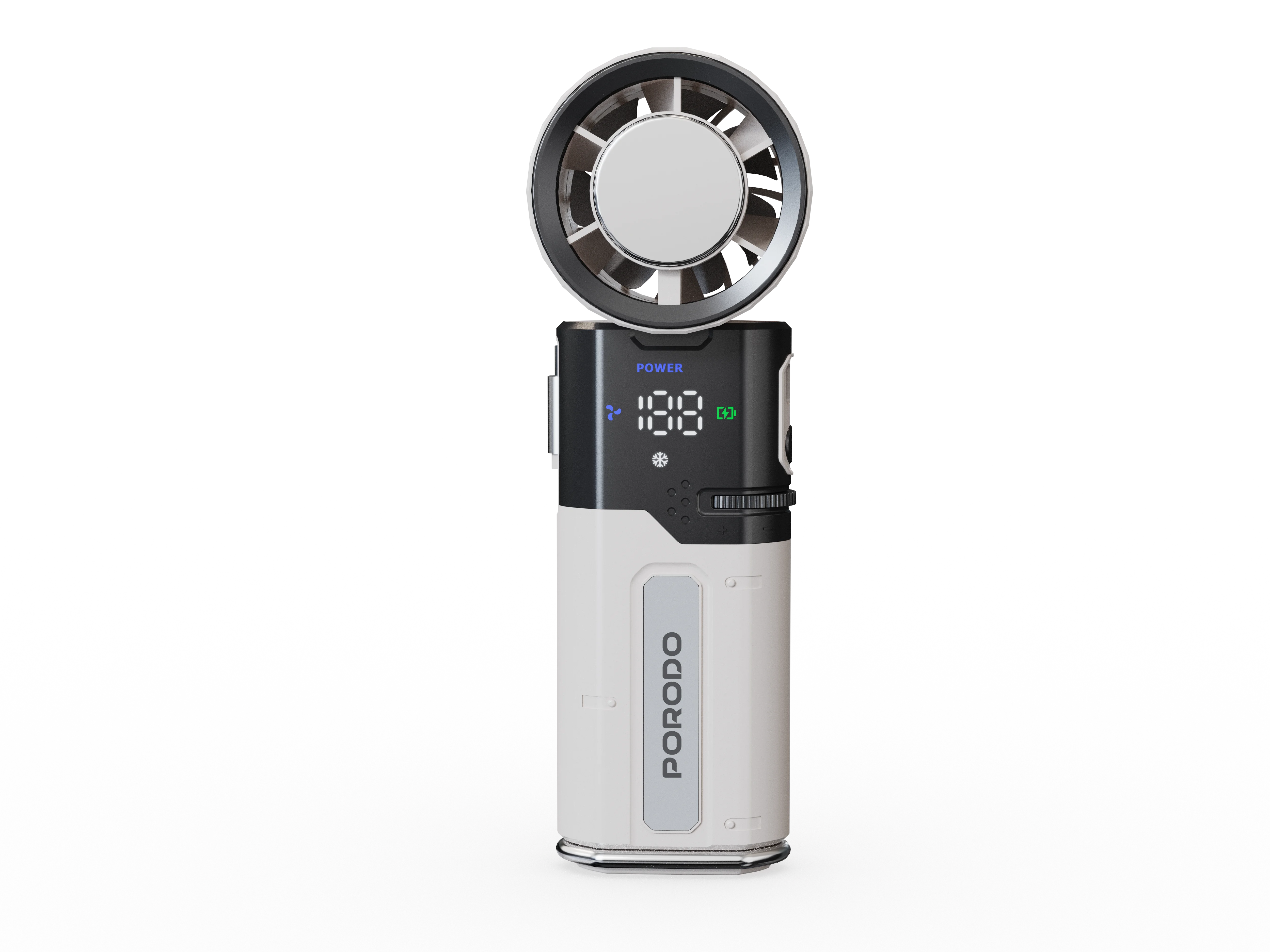 Porodo Lifestyle Chillo Plus Rechargeable Ice Cooling Fan-White