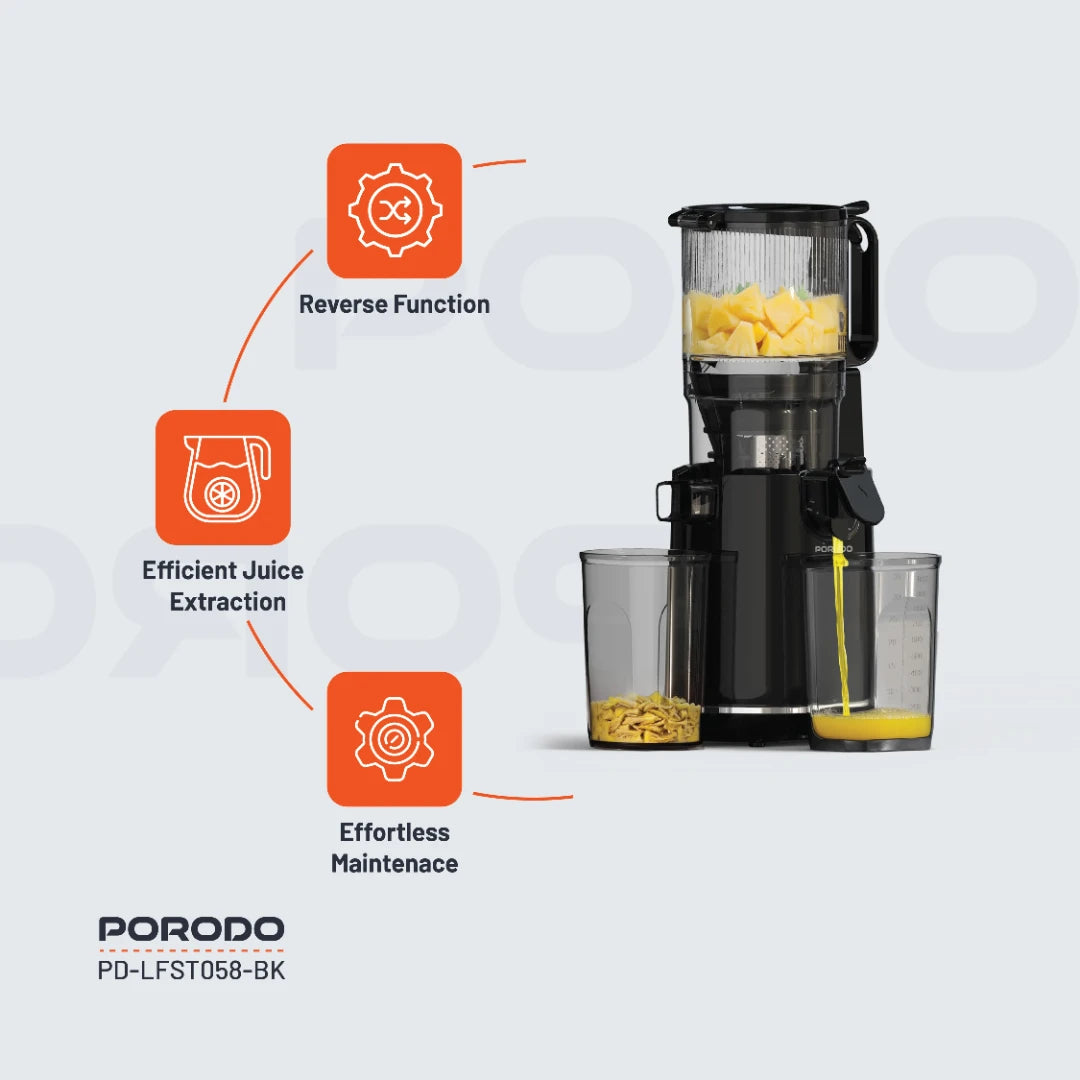 Porodo Lifestyle Cold Press Juicer - Black
