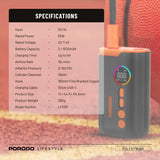 Porodo Lifestyle 55W Portable Tire Inflator 150 PSI with 4 Modes and Digital Display - Black