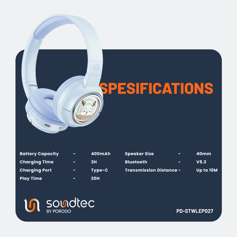 Buy Porodo Soundtec Moose Wireless Kids Headphone Online in Be3ah Kuwait