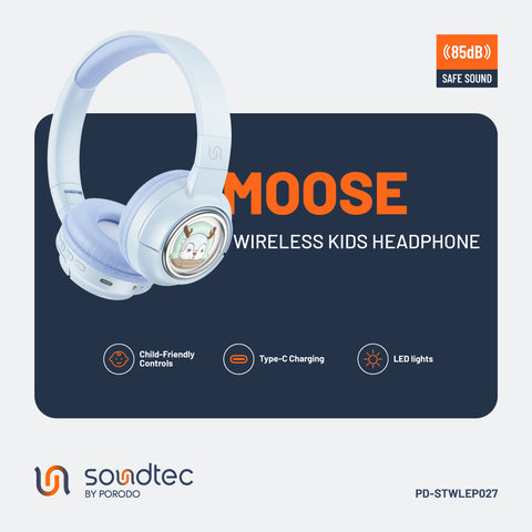 Buy Porodo Soundtec Moose Wireless Kids Headphone Online in Be3ah Kuwait