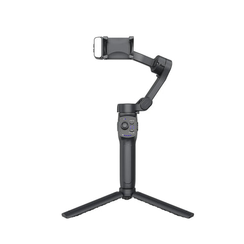 Porodo 3-Axis Gimbal Stabilizer with Magnetic Fill Light, Smart Tracking & 3600mAh - Black