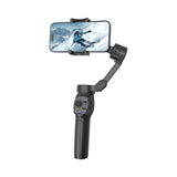 Porodo 3-Axis Gimbal Stabilizer with Magnetic Fill Light, Smart Tracking & 3600mAh - Black