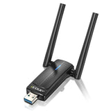 Porodo Dual Band WiFi Adapter with External Antenna, USB 3.0 & 1800Mbps - Black