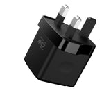 Porodo GaN 25W Dual-Port (USB-C PD + USB-A) Wall Charger – Black