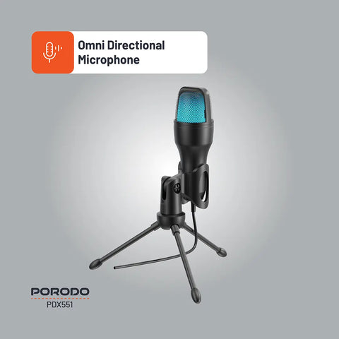 Porodo Gaming Condenser Microphone - Black