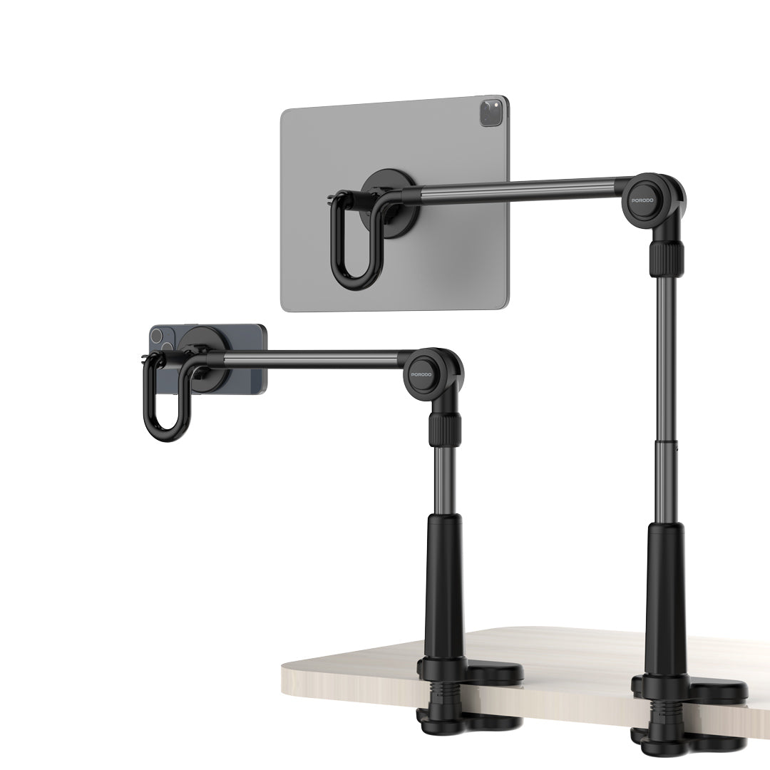 Porodo PD-LMGS92-BK, Lazy Man Stand with Magnetic Suction 92CM - Black