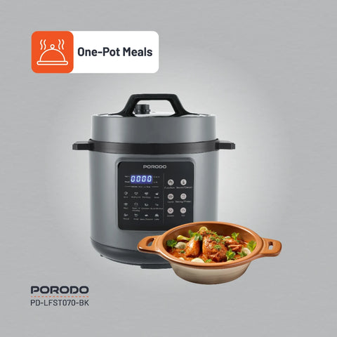 Porodo Lifestyle 1300W Multi-Cuisine Pressure Cooker, 6L – Black