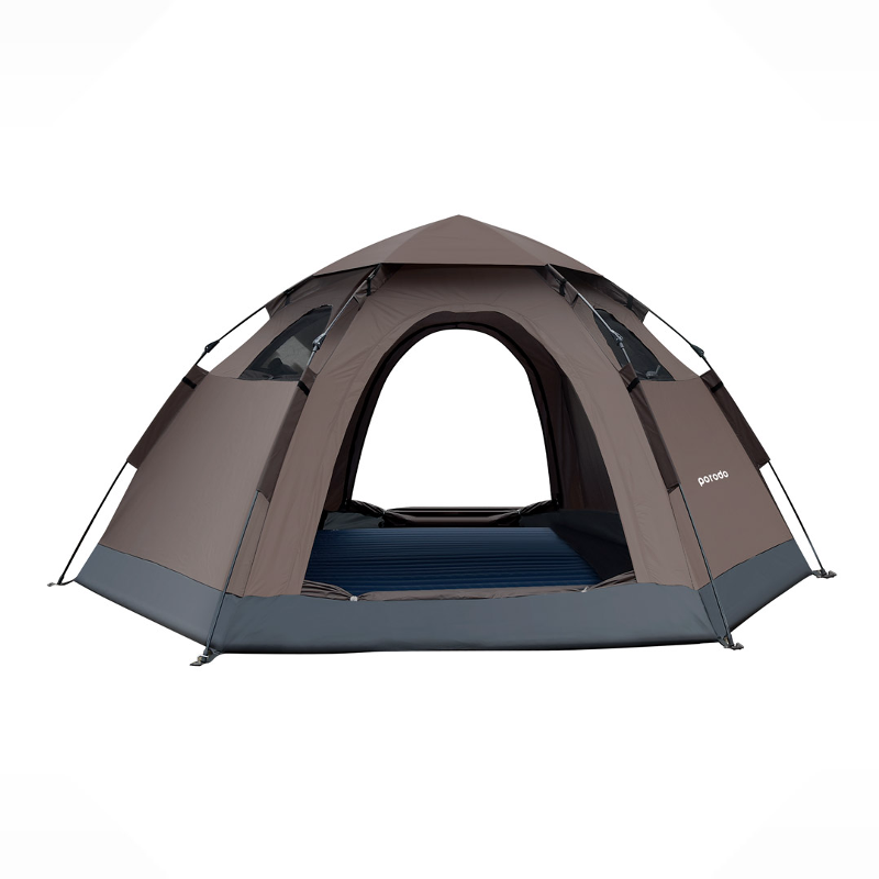 Porodo, Lifestyle 4-Person Easy Pop-Up Automatic Camping Tent - Light Brown