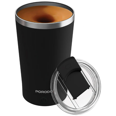 Porodo Lifestyle Automatic Magnetic Stirring Mug 400ml with High-Speed Mixing & USB-C Fast Charging