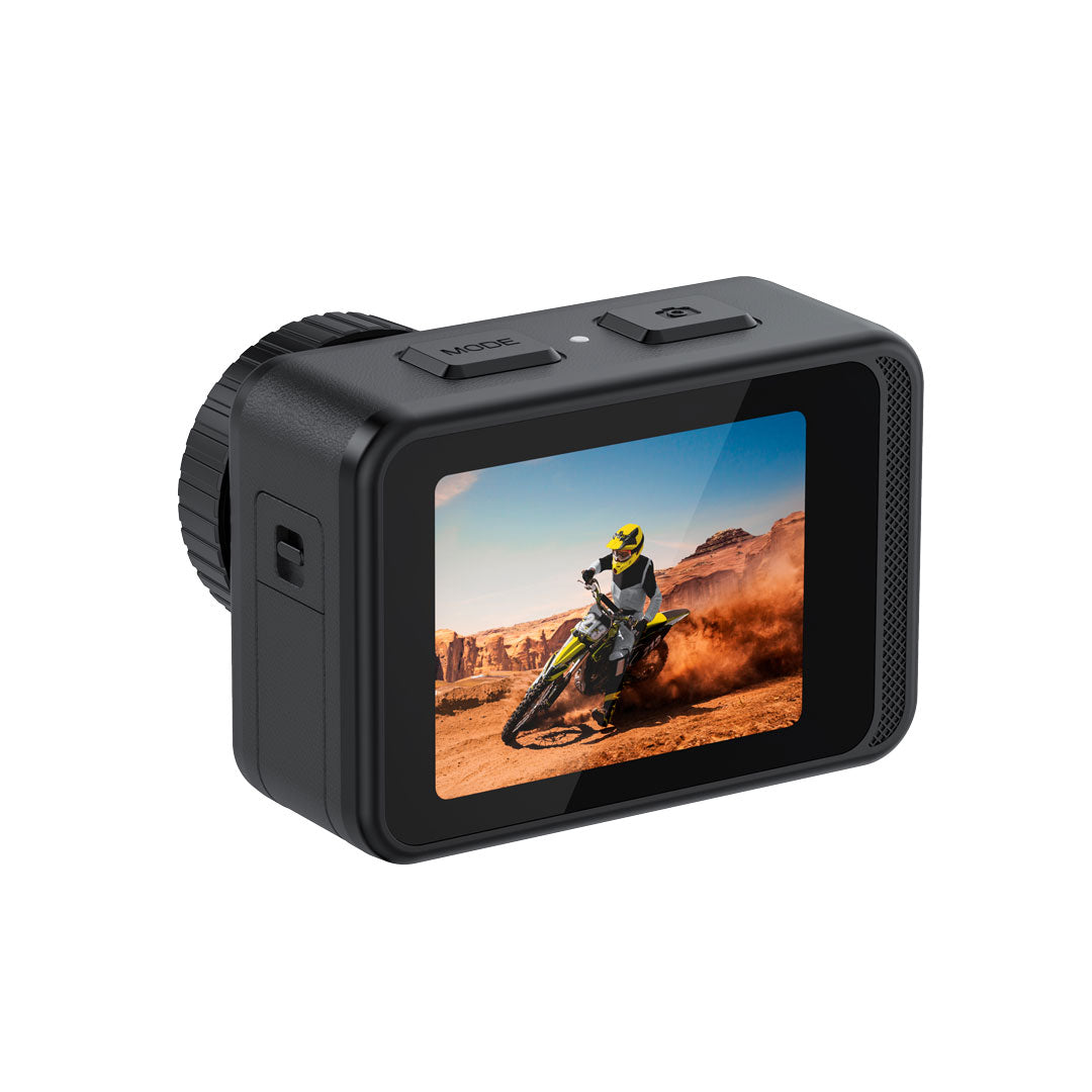 Porodo Lifestyle Fully Waterproof UHD Action Camera - Dual Display with Video Stabilisation
