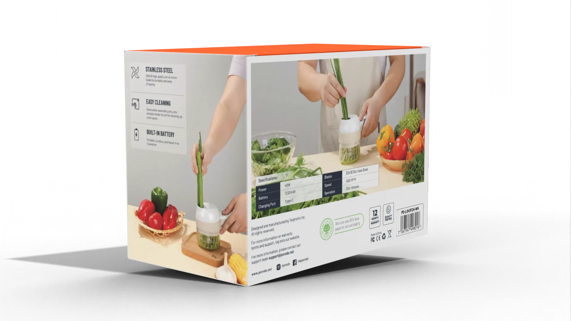 Porodo Lifestyle Portable Handheld Chopper, Slicer & Peeler