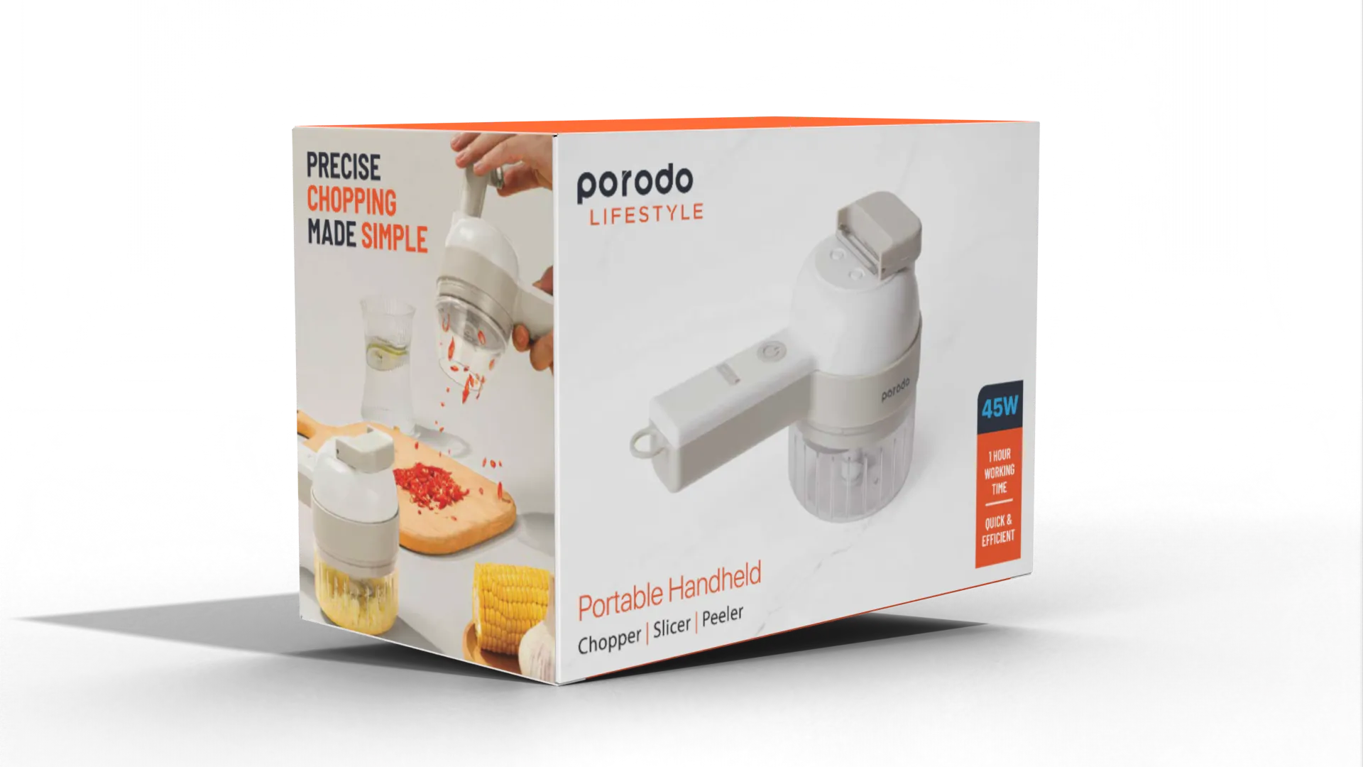 Porodo Lifestyle Portable Handheld Chopper, Slicer & Peeler