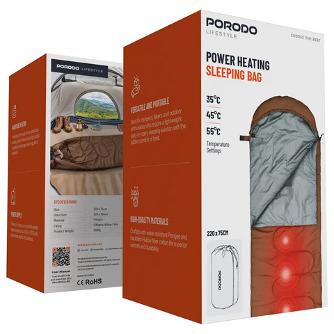 Porodo Lifestyle Power Heating Sleeping Bag with Adjustable Temperature Settings
