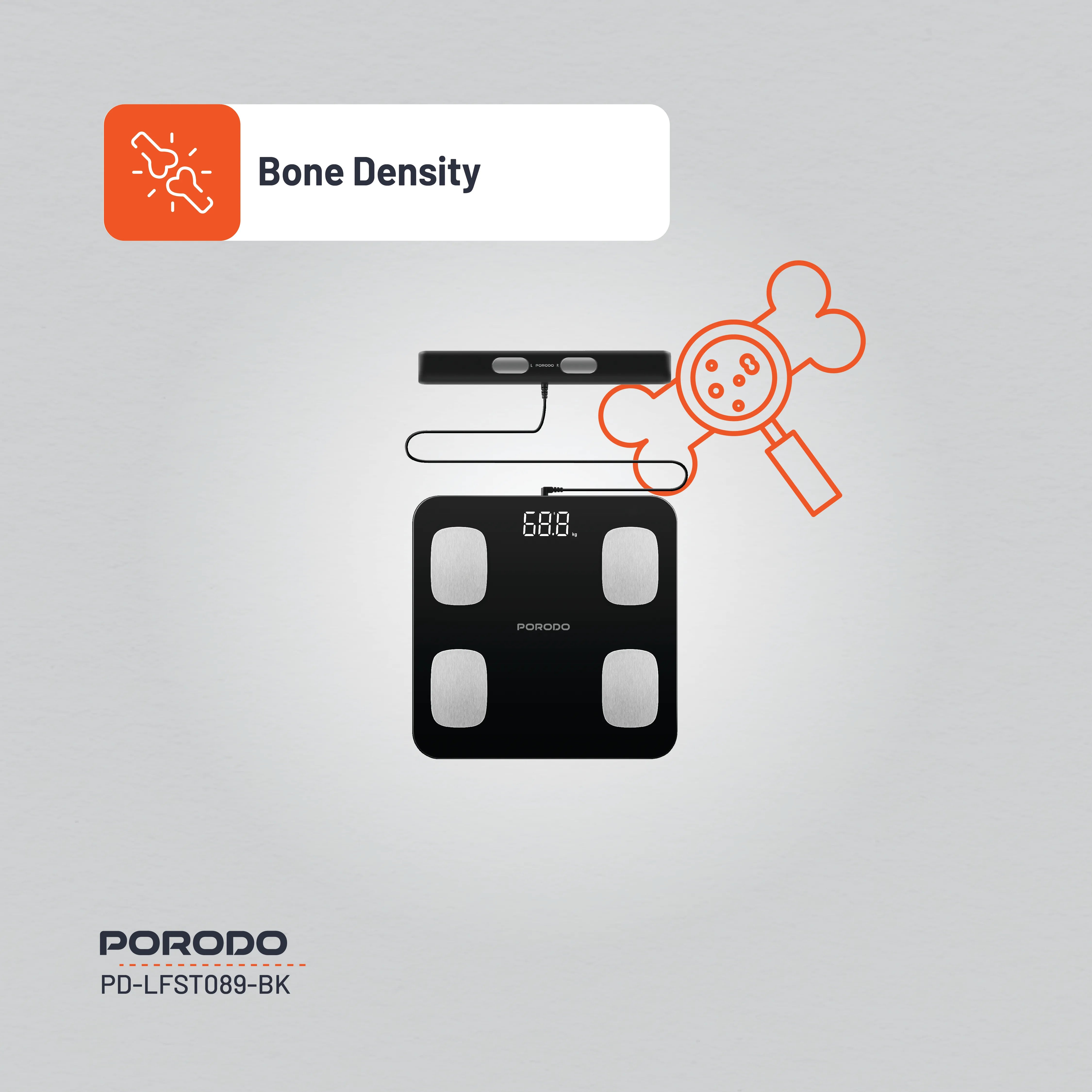 Porodo Lifestyle Precise Analysis Smart Scale - Black