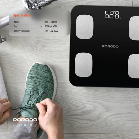Porodo Lifestyle Precise Analysis Smart Scale - Black