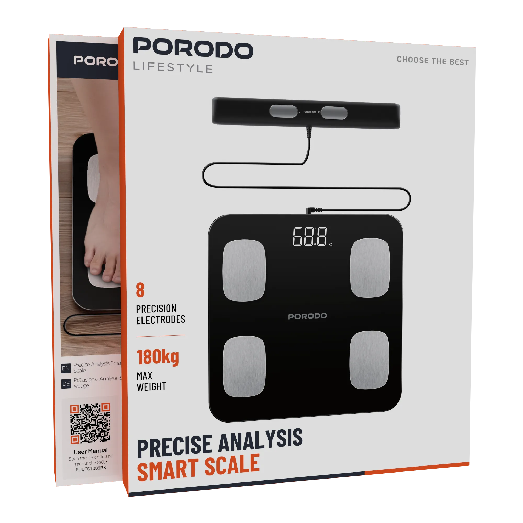 Porodo Lifestyle Precise Analysis Smart Scale - Black