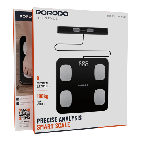 Porodo Lifestyle Precise Analysis Smart Scale - Black