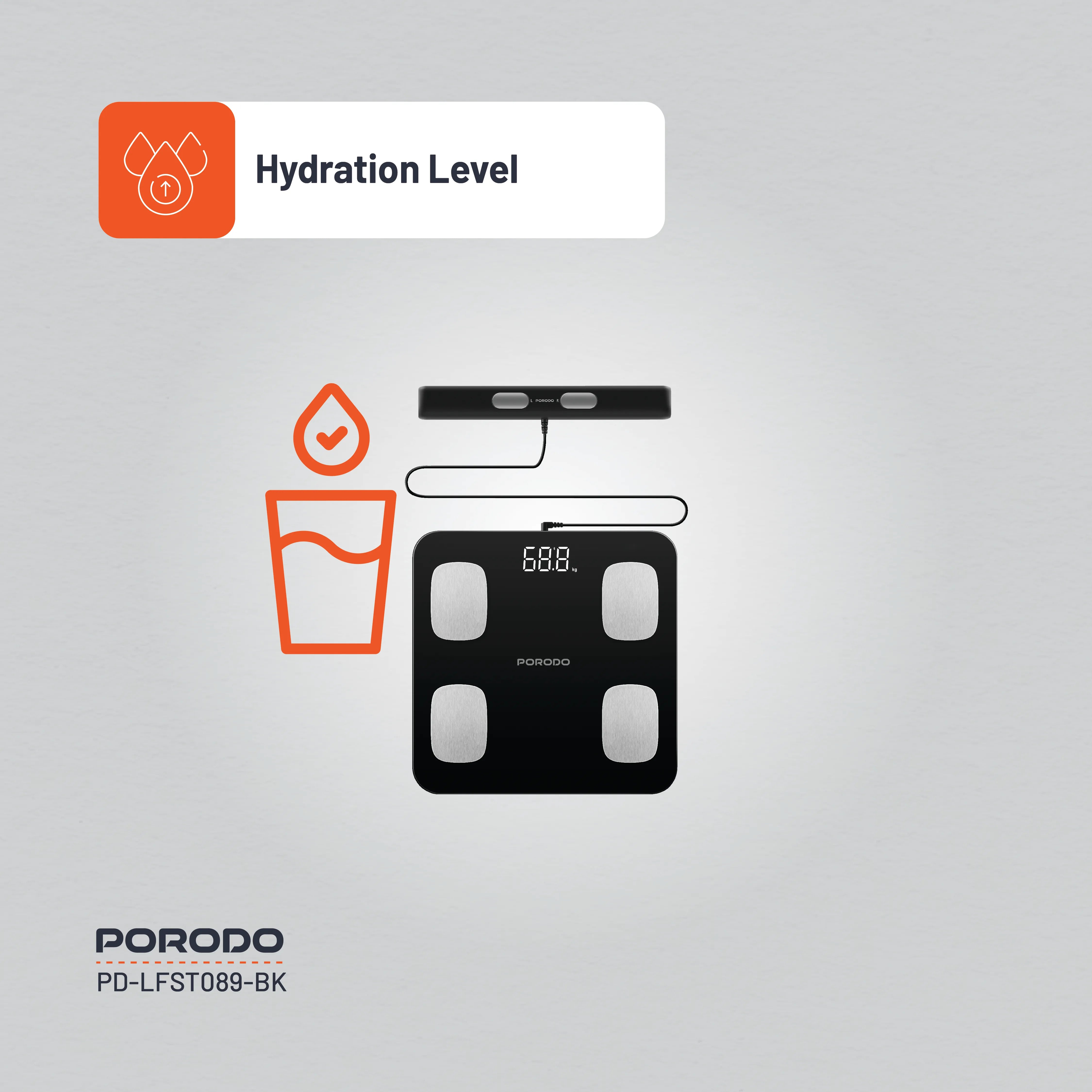 Porodo Lifestyle Precise Analysis Smart Scale - Black