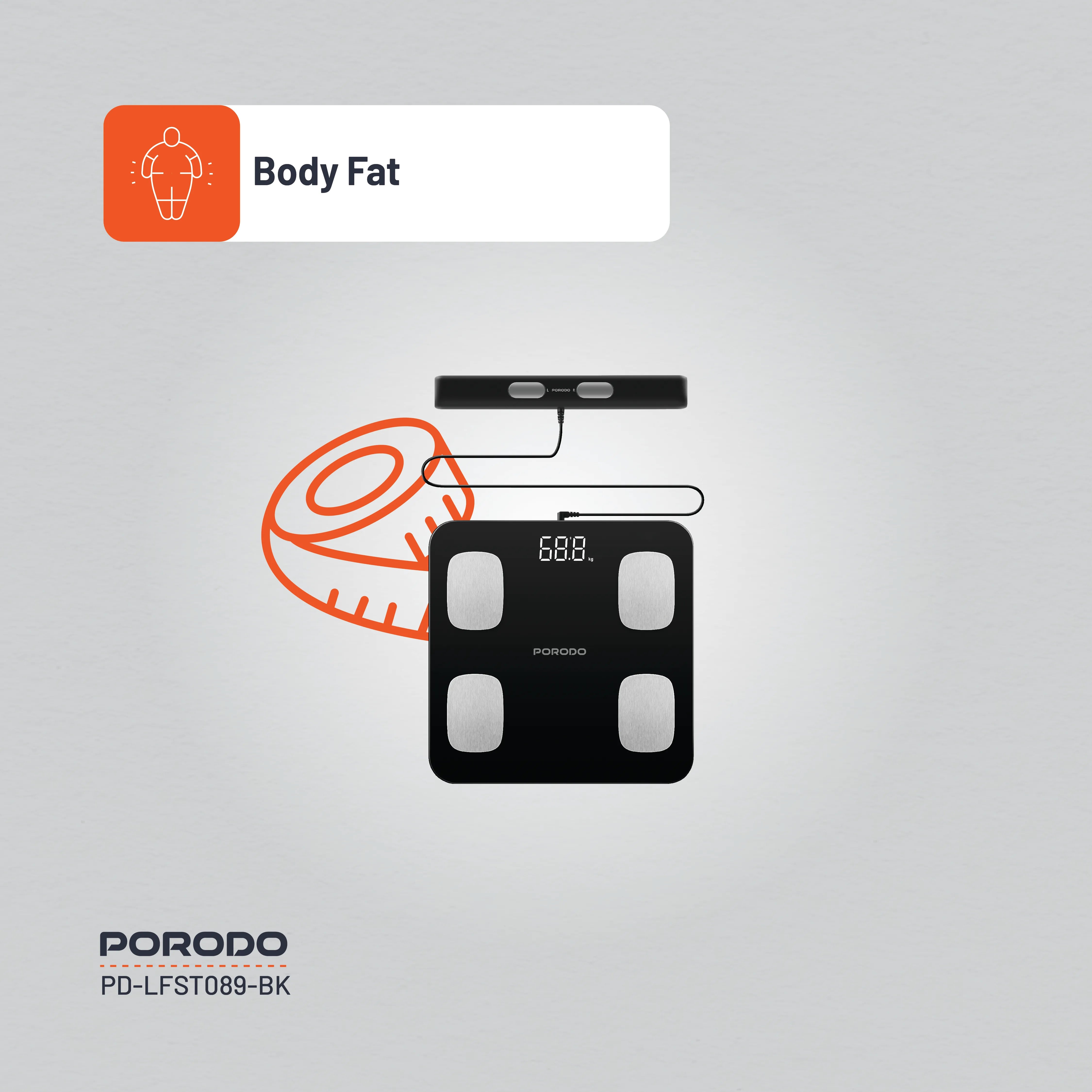 Porodo Lifestyle Precise Analysis Smart Scale - Black