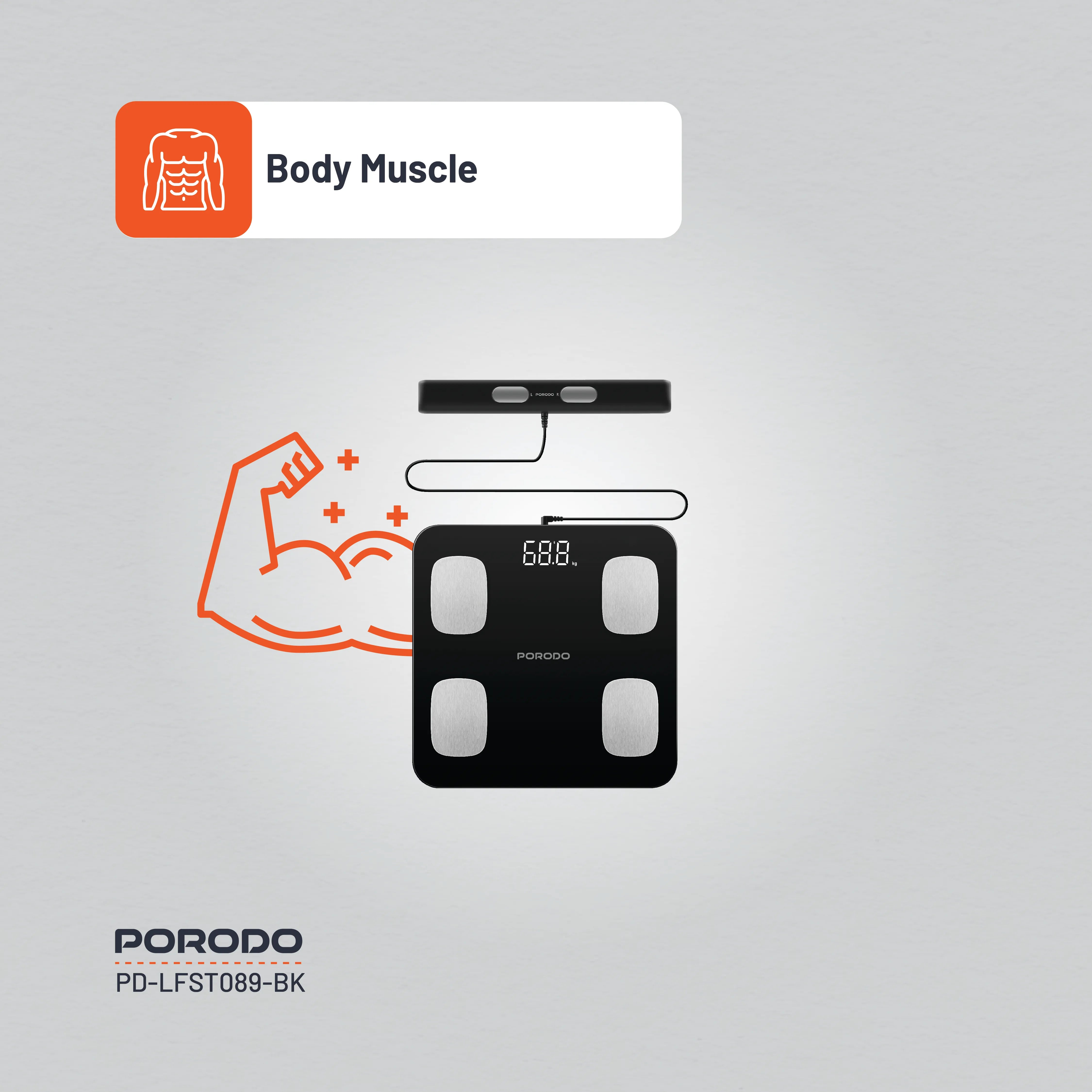 Porodo Lifestyle Precise Analysis Smart Scale - Black