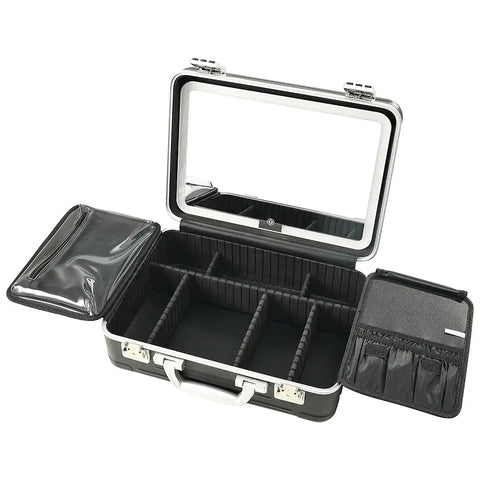 Lifestyle Travel Makeup Case with Detachable LED Mirror - Black