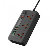 Porodo Multi-Port Power Hub with 3 AC Outlets, USB-C PD 20W, USB-A QC & 24H Timer - 2M