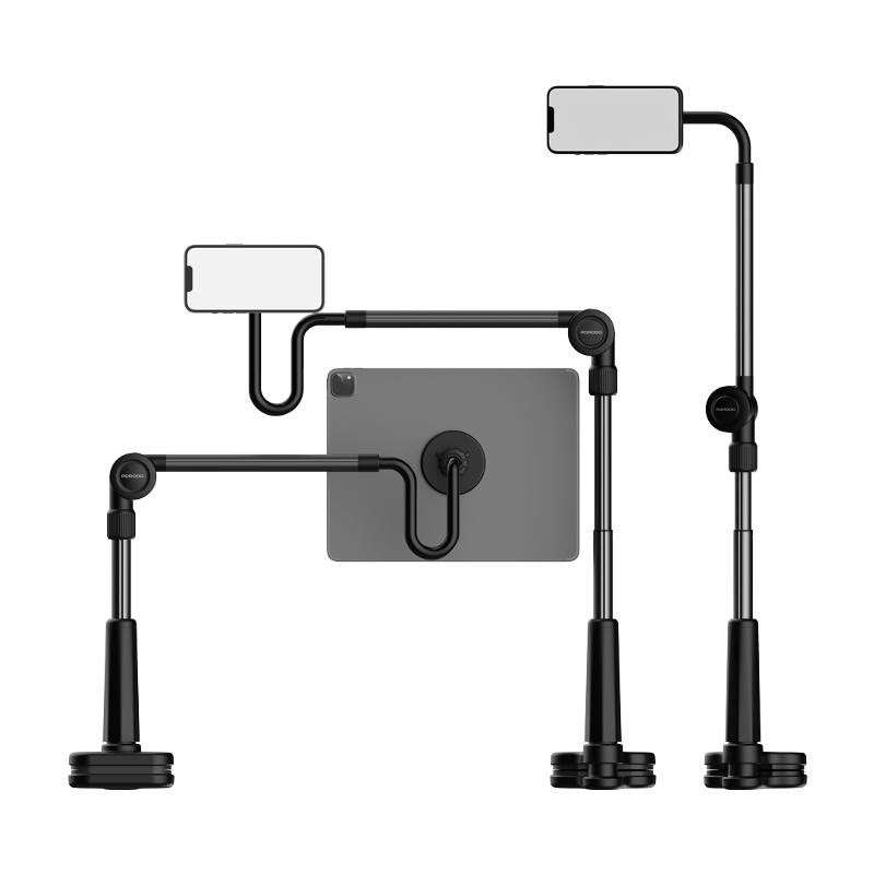 Porodo PD-LMGS92-BK, Lazy Man Stand with Magnetic Suction 92CM - Black