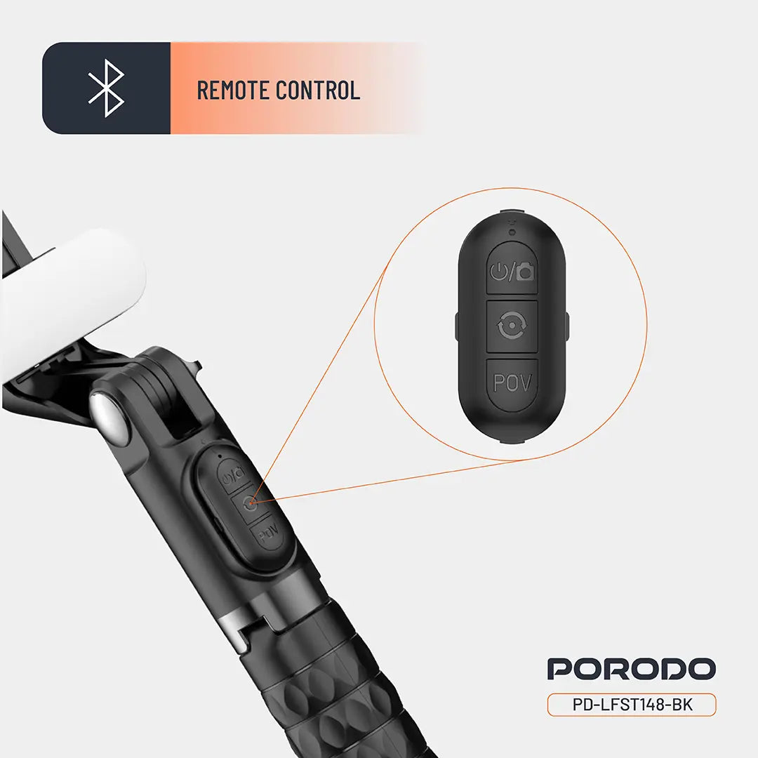 Porodo PD-LFST148-BK, QuadBase Gimbal Stabilizer - Black