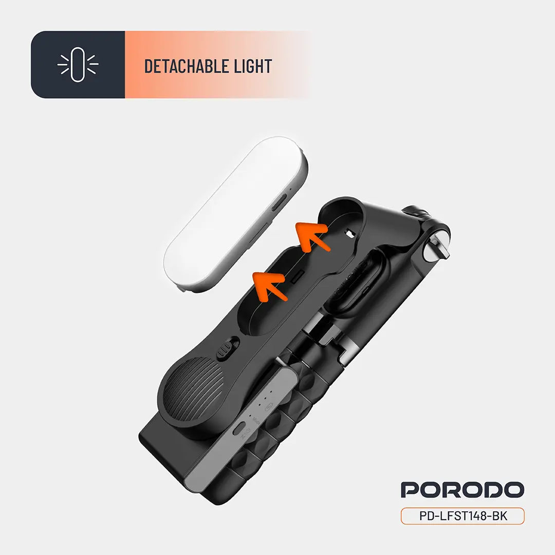 Porodo PD-LFST148-BK, QuadBase Gimbal Stabilizer - Black