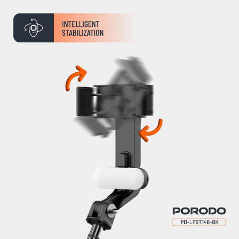 Porodo PD-LFST148-BK, QuadBase Gimbal Stabilizer - Black