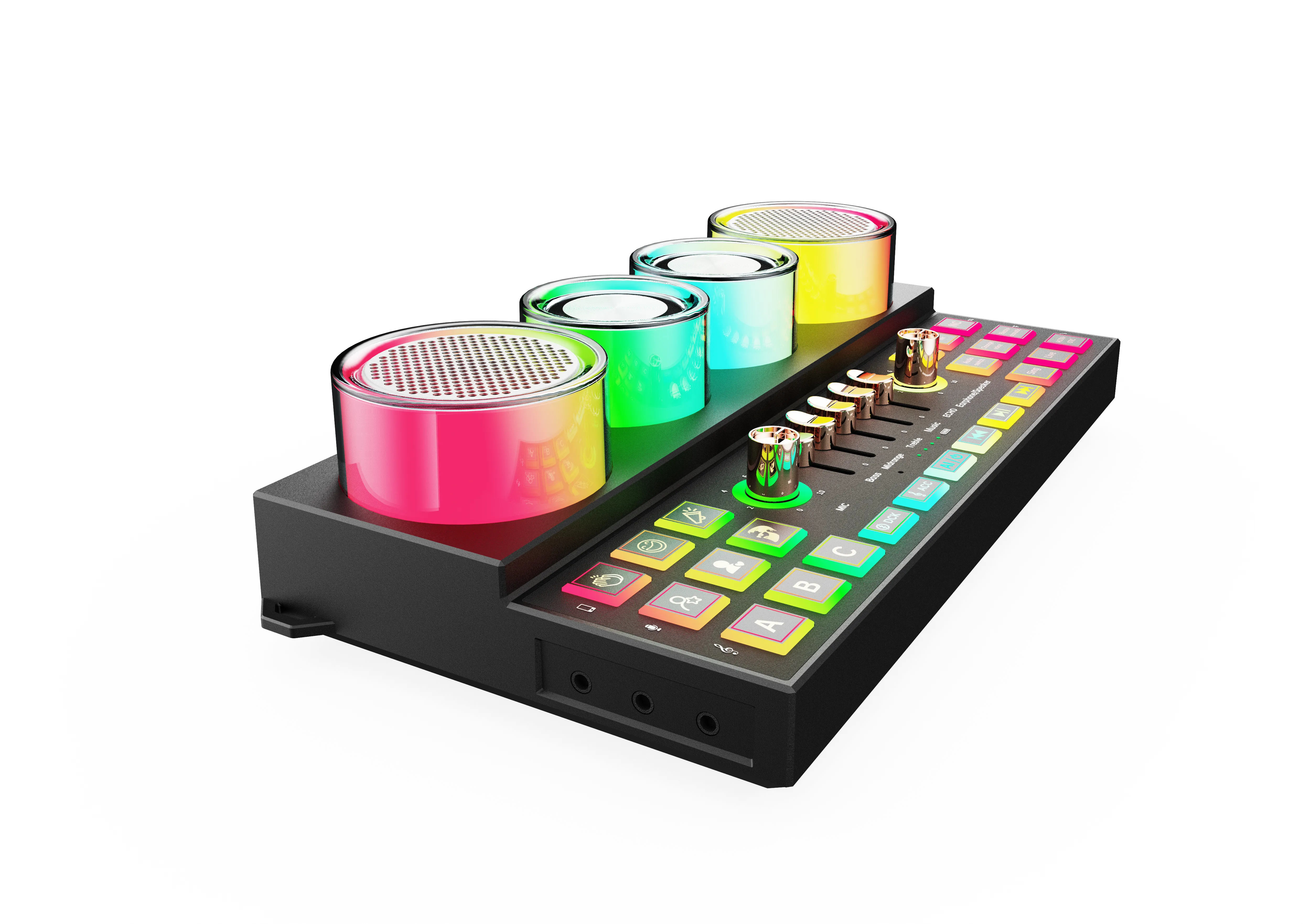 Porodo Soundtec Audiolink Audio Mixer & Speaker with Wireless Mic - Black