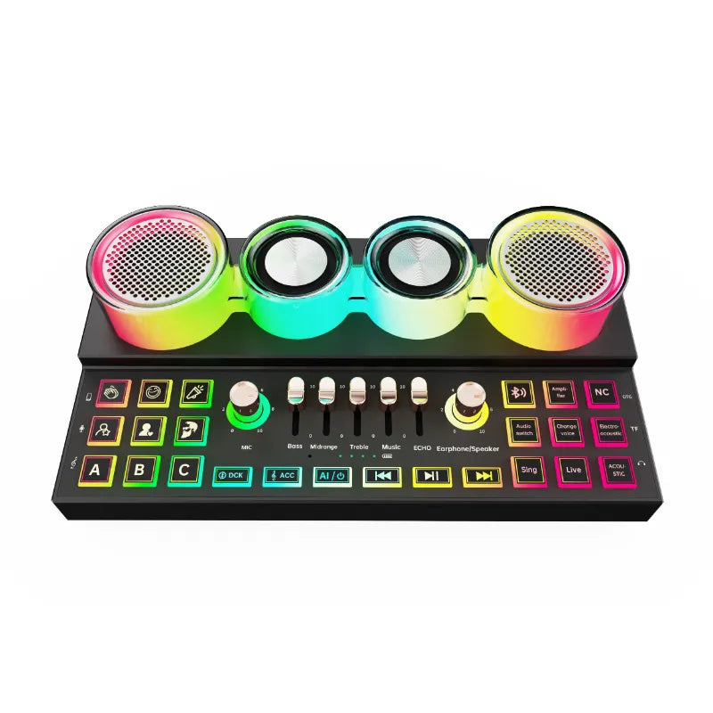 Porodo Soundtec Audiolink Audio Mixer & Speaker with Wireless Mic - Black