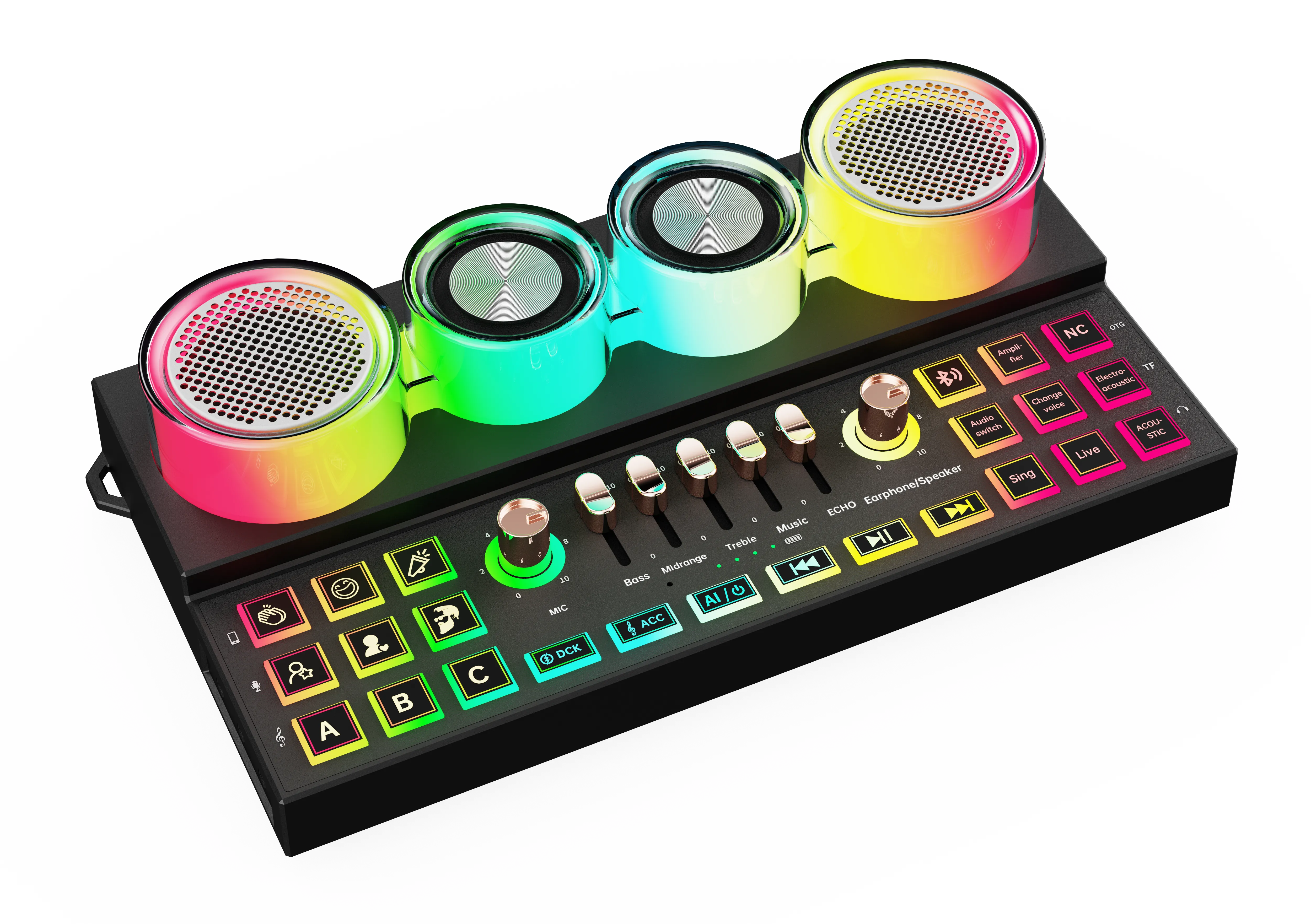 Porodo Soundtec Audiolink Audio Mixer & Speaker with Wireless Mic - Black
