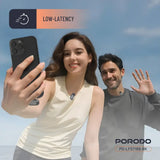 Porodo Wireless Lavalier Microphones Lightning Connector | Noise Reduction - Black