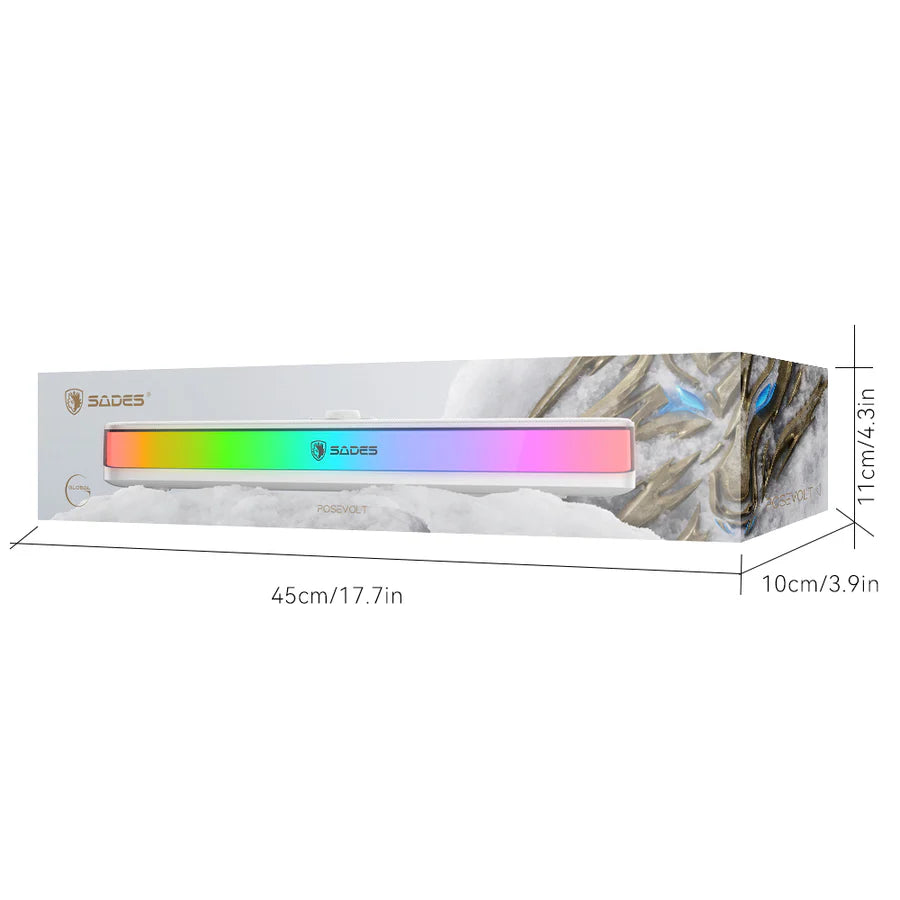 Sades Posevolt SA-SP01-B compact Desktop Soundbar with 6 RGB Modes