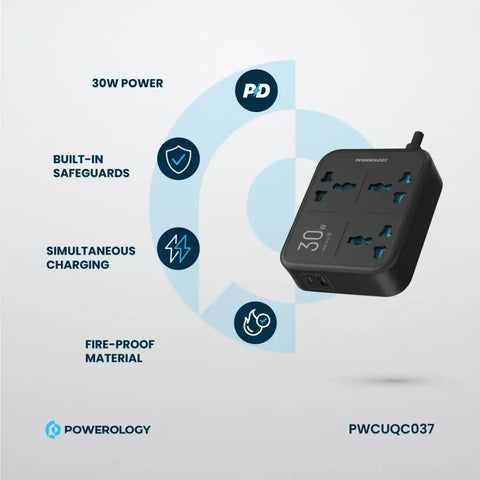 شريط طاقة باورولوجي 3250W 3AC Pwc037 - أسود