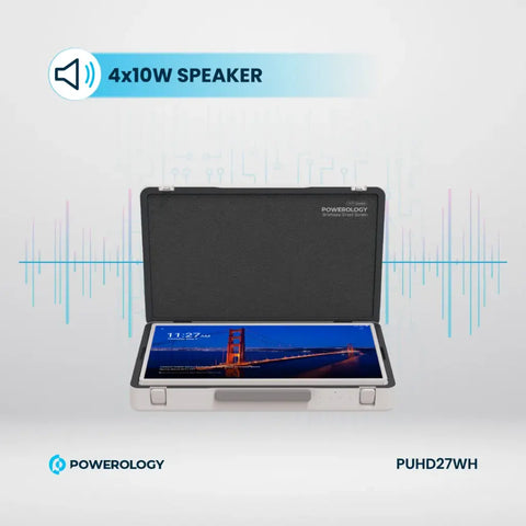 Powerology 27" Android Screen (Android 12, 8GB RAM, 128GB, Touchscreen, 6800mAh)