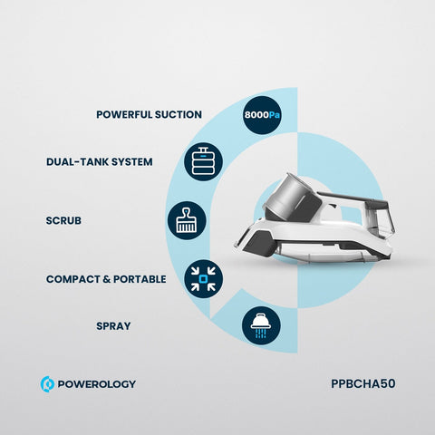 Powerology PPBCHA50, Cordless Spot Cleaner - White