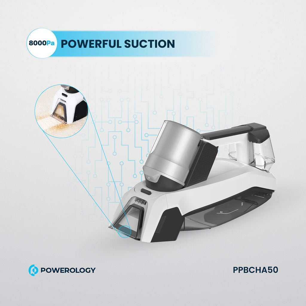 باورولوجي PPBCHA50، منظف بقع لاسلكي – أبيض